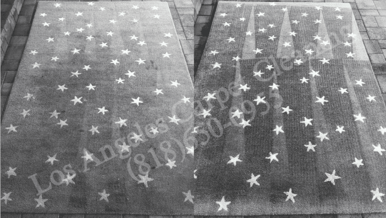 Starry Design Area Rug Before and After