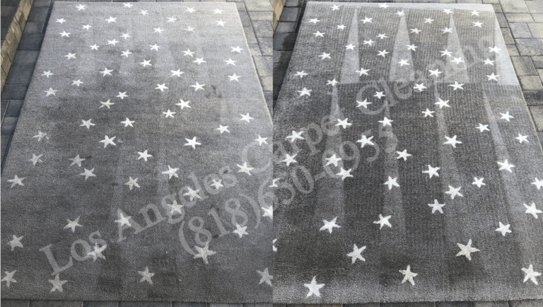 Starry Design Area Rug Before and After