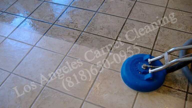 Close Up of Bathroom Tile and Grout Cleaning